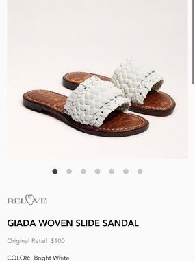 Sam Edelman Woven Slide Sandal in Bright White